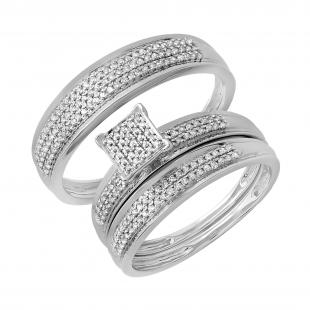 0.10 Carat (ctw) 10K White Gold White & Black Round Diamond Micro Pave Setting Kite Shape Stud Earrings 1/10 CT