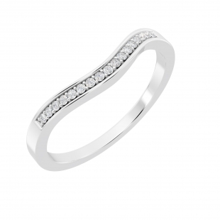 0.10 Carat (ctw) 14K White Gold Round Diamond Ladies Anniversary Wedding Band Guard Ring 1/10 CT