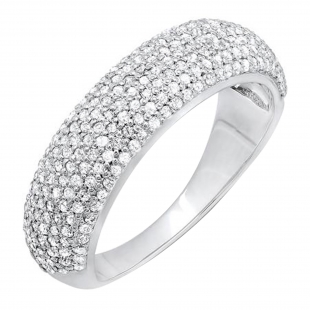 0.90 Carat (ctw) Round White Diamond Ladies Anniversary Wedding Band Ring 10K White Gold