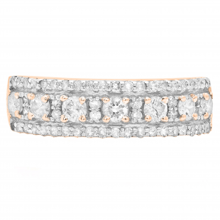 0.75 Carat (ctw) 14k Rose Gold Round Diamond Ladies Anniversary Wedding Band Ring 3/4 CT