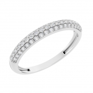 0.25 Carat (ctw) 18K White Gold Round Diamond Ladies Pave Anniversary Wedding Band Stackable Ring 1/4 CT
