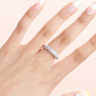 0.50 Carat (ctw) 14k White Gold Round Diamond Ladies Anniversary Wedding Band 1/2 CT