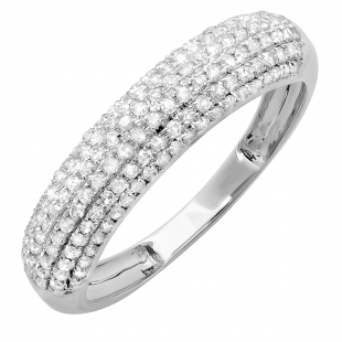 0.50 Carat (ctw) 14k White Gold Round Diamond Ladies Anniversary Wedding Band 1/2 CT