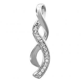 0.07 Carat (ctw) Sterling Silver White Round Diamond Ladies Infinity Pendant (Chain Not Included)