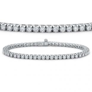 5.00 Carat (ctw) 14K White Gold Round Cut Real Diamond Ladies Tennis Bracelet 5 CT
