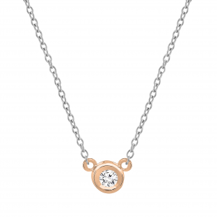 0.05 Carat (ctw) 14k Rose Gold Round Diamond Ladies Bezel Set Solitaire Pendant 1/20 CT