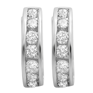 0.25 Carat (ctw) 14K White Gold Round Cut Diamond Ladies Mens Unisex Huggie Hoop Earring 1/4 CT (Only 1pc)