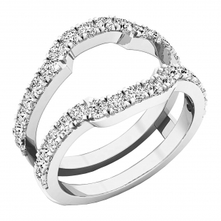 Dazzlingrock Collection 1.00 Ctw Round Cubic Zirconia Wedding Enhancer Ring for Women in 925 Sterling Silver