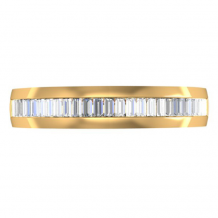 0.40 Carat (ctw) 10K Yellow Gold Baguette Cut Diamond Ladies Stackable Anniversary Wedding Band