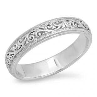 18K White Gold Ladies Anniversary Wedding Stackable Fashion Band Ring