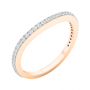 0.20 Carat (ctw) 14K Rose Gold Round Diamond Ladies Anniversary Stackable Ring Wedding Band 1/5 CT