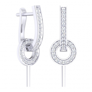 0.30 Carat (ctw) 10K White Gold Round White Diamond Ladies Fashion Dangling Earrings