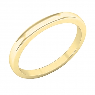 1.6 mm Round Ladies Plain Polished Shiny Edged Traditional Fit Gold Band 10K Yellow Gold