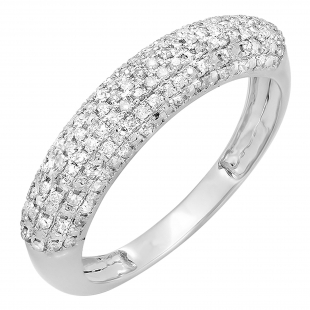 0.25 Carat (ctw) 10K White Gold Round Diamond Ladies Anniversary Wedding Band Ring 1/4 CT