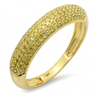 0.50 Carat (ctw) 14K Yellow Gold Round Cut Yellow Diamond Ladies Anniversary Wedding Band 1/2 CT