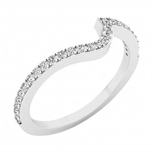 0.20 Carat (ctw) 10K White Gold Round Cut White Diamond Ladies Anniversary Wedding Contour Guard Band 1/5 CT