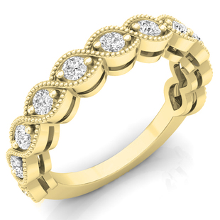 0.50 Carat (ctw) 14K Yellow Gold Round White Diamond ladies Bridal Swirl Engagement Ring 1/2 CT