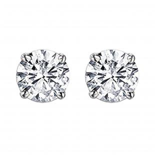 IGI CERTIFIED 0.50 Carat (ctw) Round White Diamond Ladies Stud Earrings 1/2 CT | 10K White Gold