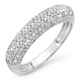 0.18 Carat (ctw) 10K White Gold Round Diamond Ladies Anniversary Wedding Band