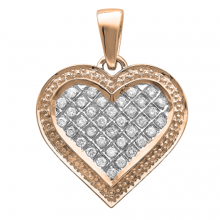 0.75 Carat (ctw) 10K Rose Gold Round Diamond Ladies Heart Pendant 3/4 CT