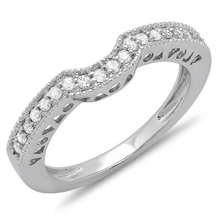 0.25 Carat (ctw) 14K White Gold Round Diamond Ladies Stackable Anniversary Wedding Band 1/4 CT