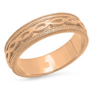 18K Rose Gold Ladies Anniversary Wedding Stackable Fashion Band Ring
