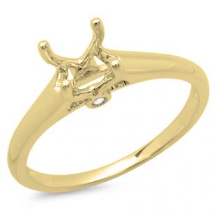 0.05 Carat (ctw) 14K Yellow Gold Round Diamond Ladies Engagement Semi-Mount Ring (No Center Stone)