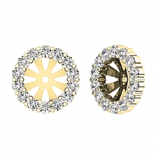 0.65 Carat (ctw) 10K Yellow Gold Round Cut Diamond Removable Jackets For Stud Earrings