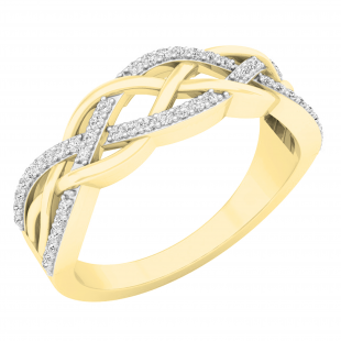 0.23 Carat (ctw) 14K Yellow Gold Round Diamond Ladies Bridal Wedding Band Stackable Ring 1/4 CT