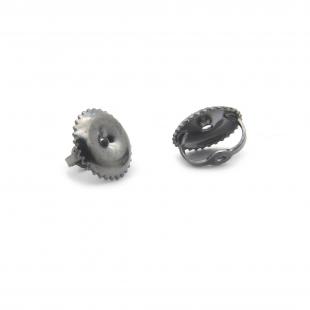 Screw Back Earring Backings Only (Diameter 4.65mm) in Black Plated 925 Sterling Silver