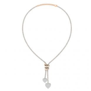 3.55 Carat (ctw) 10K Rose Gold Baguette & Round Diamond Lariat Style Necklace