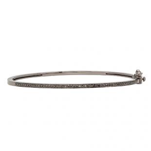 0.25 Carat (ctw) Black Rhodium Plated Sterling Silver Round Cut Black Diamond Ladies Bracelet 1/4 CT