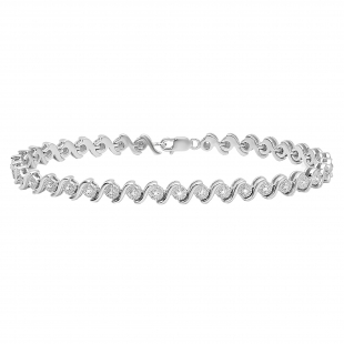 0.20 Carat (ctw) Sterling Silver Round Cut Diamond Ladies