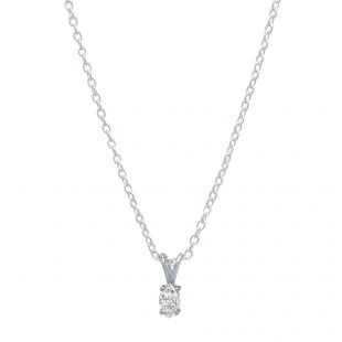 0.20 Carat (ctw) 14K White Gold Marquise White Diamond Ladies Solitaire Pendant 1/5 CT
