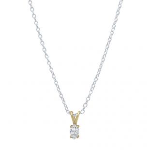 0.20 Carat (ctw) 18K Yellow Gold Marquise White Diamond Ladies Solitaire Pendant 1/5 CT