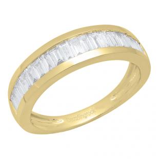 0.65 Carat (ctw) 14K Yellow Gold Baguette Diamond Ladies Stackable Anniversary Wedding Band