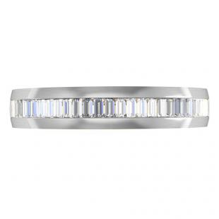 0.50 Carat (ctw) 14K White Gold Baguette White Diamond Ladies Anniversary Wedding Band 1/2 CT