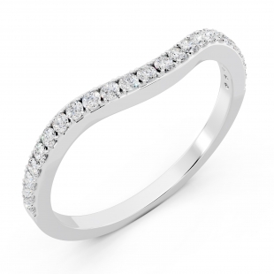 0.20 Carat (ctw) 14K White Gold Round Diamond Ladies Wedding Contour Guard Band 1/5 CT