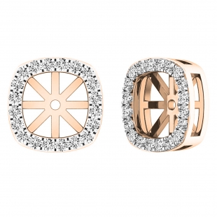 0.30 Carat (ctw) 14K Rose Gold Round Diamond Removable Jackets For Stud Earrings 1/3 CT