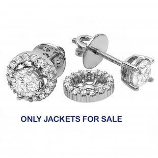 0.30 Carat (ctw) 14K White Gold Round Diamond Removable Jackets for Stud Earrings 1/3 CT