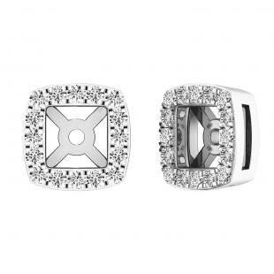 0.15 Carat (ctw) 10K White Gold Round Diamond Removable Jackets For Stud Earrings
