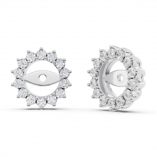 0.30 Carat (Ctw) Sterling Silver Round Diamond Ladies Removable Jackets For Stud Earrings 1/3 CT