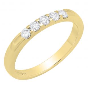 0.30 Carat (ctw) 14K Yellow Gold Yellow Diamond Ladies Anniversary Wedding Band 1/3 CT