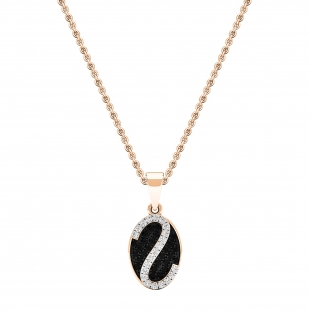 0.30 Carat (ctw) 10K Rose Gold Round Black & White Diamond Ladies Pendant 1/3 CT