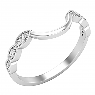 0.10 Carat (ctw) Round Diamond Ladies Wedding Band Enhancer Guard Ring 1/10 CT 10K White Gold