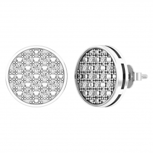 0.20 Carat (ctw) Sterling Silver Round Diamond Mens Ladies Unisex Hip Hop Stud Earrings 1/5 CT