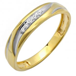 0.07 Carat (ctw) 18K Yellow Gold Plated Sterling Silver Round Diamond Men's Anniversary Wedding Band