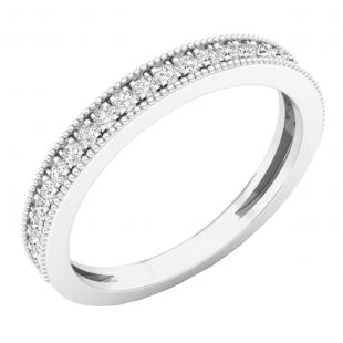 0.25 Carat (ctw) Sterling Silver Round White Diamond Wedding Stackable Band Ring 1/4 CT