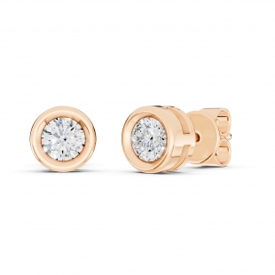 0.50 Carat (ctw) 14K Rose Gold Round White Diamond Ladies Solitaire Stud Earrings 1/2 CT