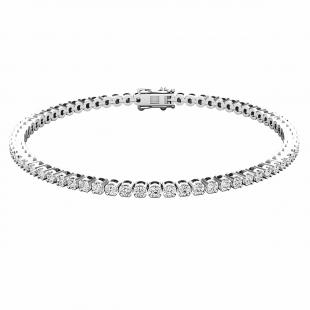 Dazzlingrock Collection IGI CERTIFIED 2.00 Carat (cttw) Round White Diamond Ladies Tennis Bracelet 2 CT 14K White Gold